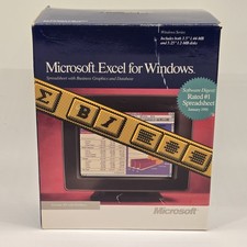 Vintage Microsoft Excel Windows Version 3.0 With Toolbars Software 3.5