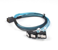 Mini SAS SFF-8643 to Angle 4x SATA 7Pin Raid Server Cable For LSI 9300-8i picture