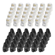 30 PCS CAT6 RJ45 Pass Through Connectors 8P8C STP FTP Gold Plated Plugs picture