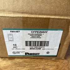 QTY 10 PANDUIT CFPE2IWY MINI-COM FACEPLATE SINGLE GANG 2 MODULE SPACE *NEW* picture