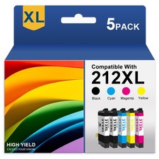 5Pk 212XL Ink replacement for Epson Workforce XP-4100 XP-4105 WF-2830 WF-2850 picture