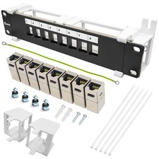 8 Port Patch Panel Keystone Coupler CAT6A Shielded (EC Listed) Wall Mount 10 ... picture