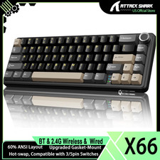 ATTACK SHARK X66 Wireless Mechanical Gaming Keyboard with Knob Tri Mode Gasket picture