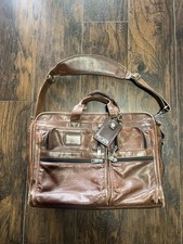 Vintage Tumi Alpha Compact Laptop Computer Briefcase Brown Leather Bag Work picture
