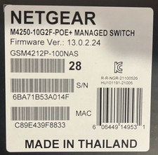 NEW NETGEAR M4250-10G2F-PoE+ GSM4212P-100NAS Netgear AV Line 8x1G PoE+ 125W 2x1G picture