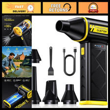 Ultra-Powerful Cordless Air Duster 110,000RPM - 3-Speed Rechargeable Dust Blower picture
