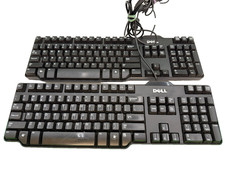 LOT OF 2- Working Dell  L100 SK8115 Wired Keyboards- Black picture