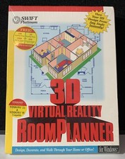 NOS Vintage Swift Platinum 3D Virtual Reality Room Planner For Windows 3.1 & ‘95 picture