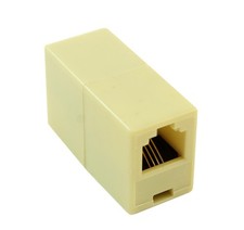 RJ11 4 Pin Modular Telephone Coupler  Straight  Ivory picture