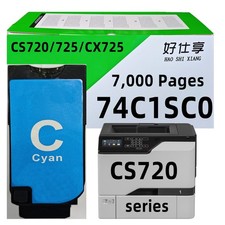 74C1SC0 Cyan Toner Cartridge Compatible for Lexmark CS720 CS725 CX725 Printer picture