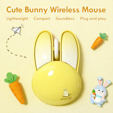Wireless Mouse Cute Yellow Kawaii Bunny Shape Rabbit Design Portable Girls Kids picture