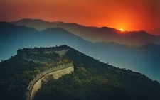 Landscape nature great wall of china sunset mountains Custom Gaming Mat Desk picture