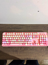 UBOTIE Sweet Wireless Keyboard & Mouse Bundle Pink QWERTY Multimedia Keys picture
