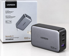 UGREEN Nexode X 100W GaN Fast Charger 3-Port 2 USB-C 1 USB-A New Open Box picture