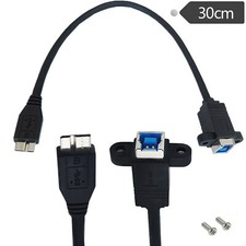 1pc USB B 3.0 Female Panel Mount to USB 3.0 Micro B Male 10 pin Conversion Cable picture