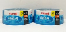 Lot of 2 Maxell DVD-R 15 per Pack Total 30 Discs 4.7GB 16X 120 min 2 Hrs Spindle picture