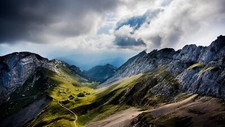 Landscape r nature clouds cliff hills mountains path Custom Gaming Mat Desk picture