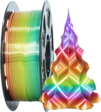 1.75mm 1Kg Silk Shiny PLA Most Basic Popular Multicolored Color Change Rainbow picture