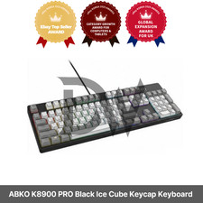ABKO K8900 PRO Black Ice Cube Keycap Gaming Keyboard Kyle Optical Axis Click picture