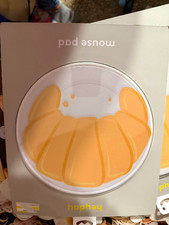 2-heyday Croissant Pictorial Round Mouse Pad - Orange & White picture