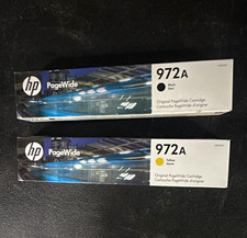 HP 972A Genuine/Original PageWide Ink Cartridges Lot of 2 Black Yellow F6T80AN picture