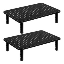 FURWOO 2 Pack Laptop Stand Desk Monitor for Computer Printer Black picture
