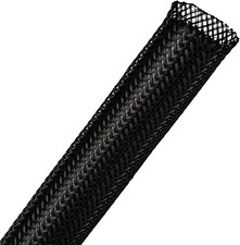 100Ft – 1/2 Inch PET Expandable Braided Cable Sleeve – Black – Wire Loom picture