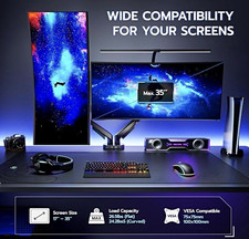 ARES WING 17-35 Inch Heavy Duty Dual Monitor Arm with USB, SILVER picture