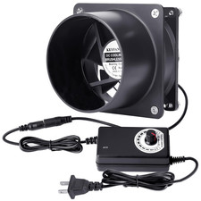 Small Axial Exhaust Fan, 80Mm 12V DC Fan with AC Plug Dual Ball Bearings Air Exh picture
