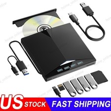 USB 3.0 Slim External CD DVD Drive Disc Player Burner Writer For Mac Laptop PC picture