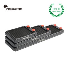 FreezeMod 120mm 240mm 360mm Radiator Aluminum G1/4 Threads Water Cooling Black picture