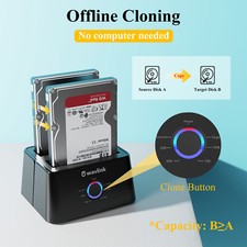 USB 3.0 to SATA Dual-Bay External Hard Drive Docking Station 2.5/3.5
