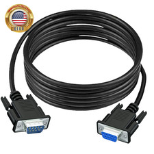 10Ft Straight through DB9 RS232 Serial Cable, DB9 Cable Male to Female Extension picture