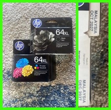 NEW - HP 64XL Black & Oem 64XL Color Ink Cartridge 2pk Combo 2027 Or 2028 picture