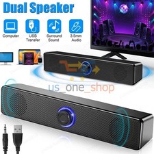 Stereo Bass Sound Computer Speakers 3.5mm USB Wired Soundbar for Desktop Laptop picture