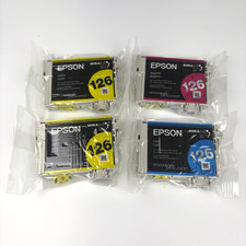 Lot of 4 OEM Epson 126 Ink Cartridges Yellow (2) Magenta (1) Cyan (1) New Sealed picture