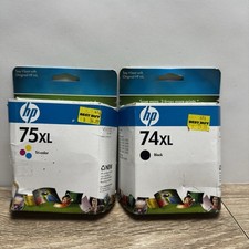 HP 74XL 75XL Ink Cartridges High Yield Black Tri-Color Sealed Expired 2010 Lot picture