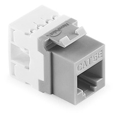 NavePoint 180 Degree Cat5e Keystone Jack, RJ45 Ethernet, Type 110 Gray, 25-Pack picture