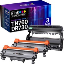 E-Z Ink TN760 Toner & DR730 Drum Unit 3-Pack for Brother Laser Printers picture