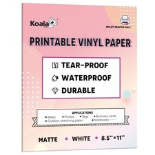 Waterproof Paper for Inkjet Printer, 8.5x11 Inch 30 Sheets, Matte White Tear-... picture