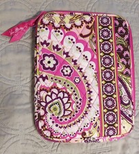 Vera Bradley Quilted Tablet iPad Zip Case Purple Pink Paisley 9