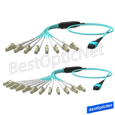 1-15m MPO to LC OM3 8 12 Core Branch optical fiber patch cord 40G to 10G Lot picture