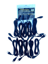 Power Cord 12ft 18 Gauge Universal 3 Prong Cord PC Monitor Printer *LOT OF 10* picture
