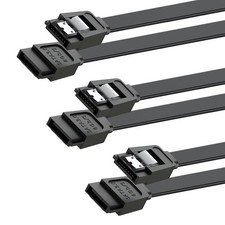 SATA Cable III for SSD HDD Data,3 PCS 6Gbps Straight Angle 15 Inch Sata picture