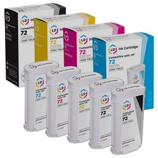 LD 5PK Replacement Fits for HP 72 Ink Cartridges Photo Black Cyan Magenta Yellow picture