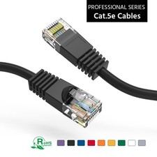 20 Pack of 9Ft CAT5E UTP Ethernet Network Booted Cable Black picture