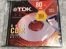 Lot of 10 TDK Data CD-R For Computer Writers 80 Min 700 MB Up To 16X New Sealed picture