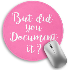 Funny Work Mouse Pad, Small round Mouse Pads for Desk, Cute Mini Travel Mousepad picture