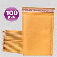 Yens  100 pcs #000 Kraft Bubble Envelopes Mailers  (Inner 4x7) picture