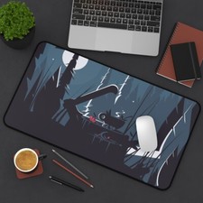 Herbs Tea Traveler Desk Mat, Pattern Desk Mat, Mountains in moonlight Desk Mat picture